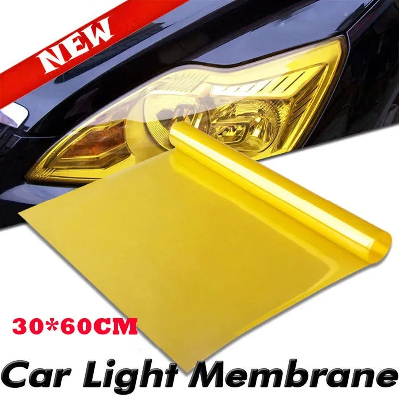 Autocollants de teinte de feu arrière de voiture, lumière jaune dorée, lumières de sauna en PVC, film de feu arrière automatique extensible, style de voiture, antibrouillard