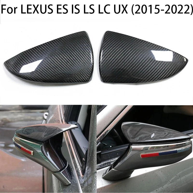 

For LEXUS ES IS LS LC UX ES300 H200 LS500 H350 2015 2016 2017-2022 Carbon Fiber Car Rear View Mirror Covers Trim Cap accessories