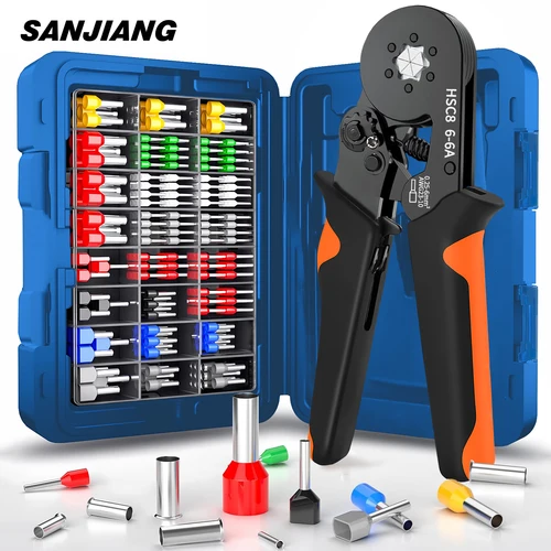 Imagen 1 del producto Terminal de prensado tubular, combinación de alicates de prensado múltiples HSC86-4/6, conector de equipo eléctrico, Terminal de conexión de cable