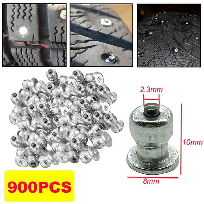 

900Pcs 8x10mm Winter Wheel Lugs Car Tires Studs Screw Snow Spikes Wheel Tyre Snow Chains Studs For Shoes ATV Car Motorcycle Tire