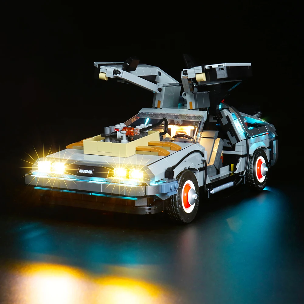 Brick Bling LED light model 10300 is suitable for Back to the Future Time Machine gifts (including lighting accessories only)