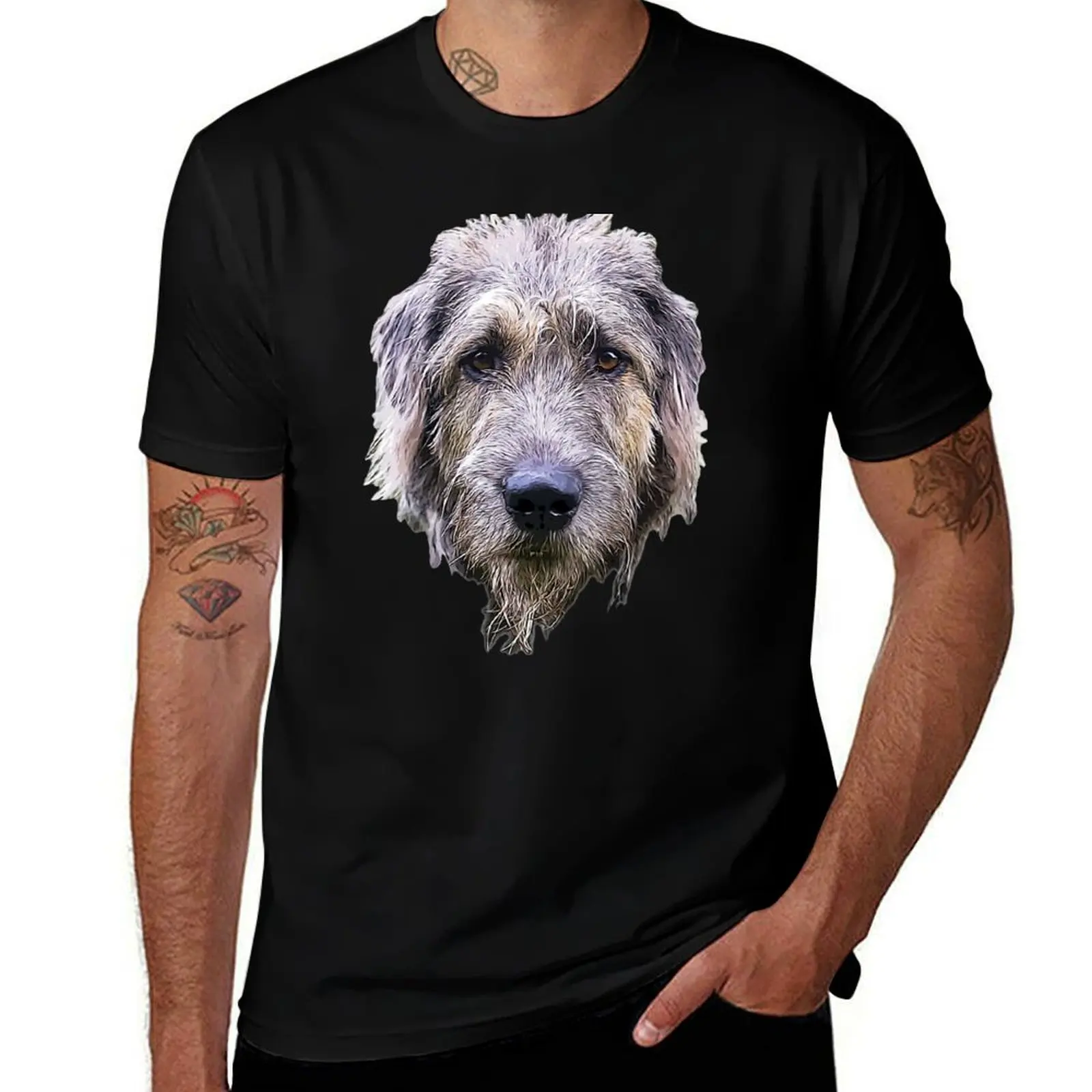 

Irish Wolfhound Dog Art T-Shirt cotton tshirt 100% anime tshirt t shirts for man cotton T-Shirt