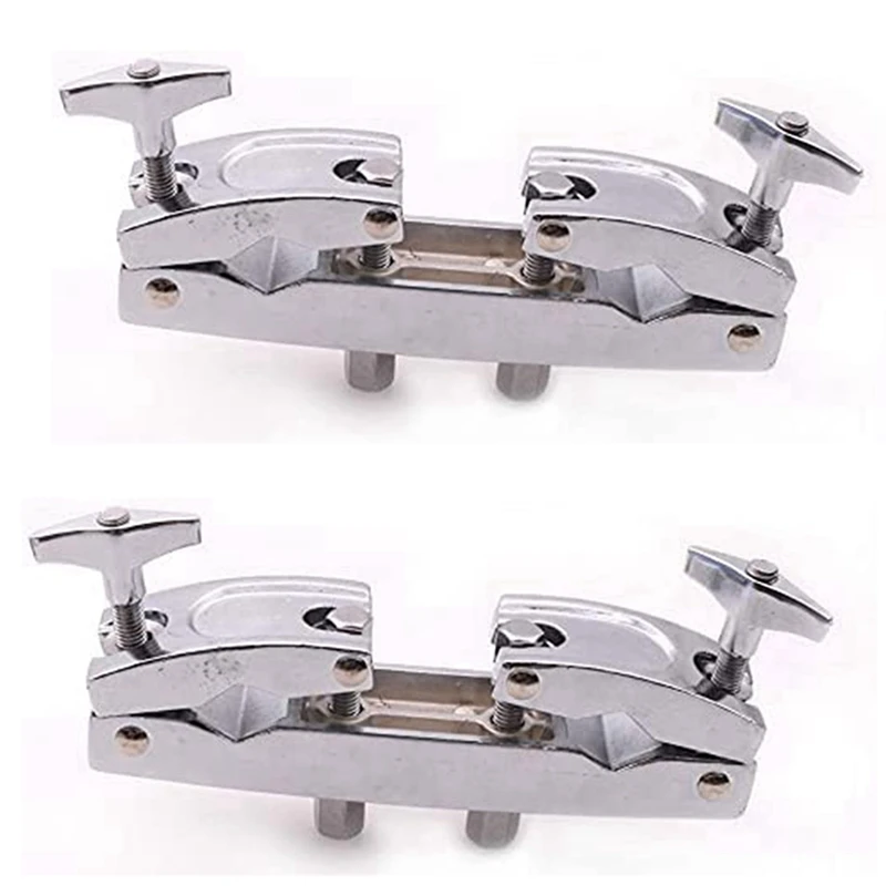 

2X Drum Clamp 2 Hole Silver Multi Clamp Cymbal Stand Mount Holder For Drums Cymbals Musical Parts Cowbell Accessory