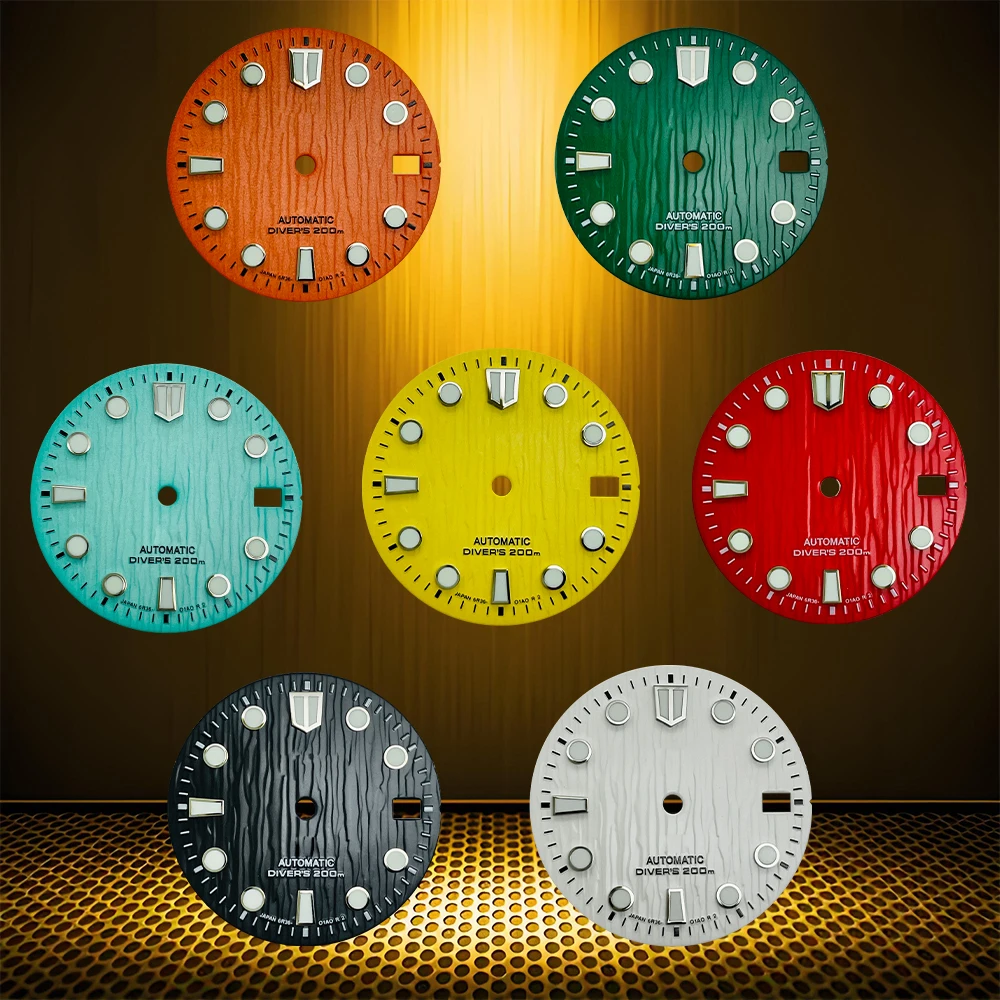 

28.5mm NH35Dial S Logo Dial And Green Luminous Suitable For NH35 NH36 Automatic Movement Watch Modification