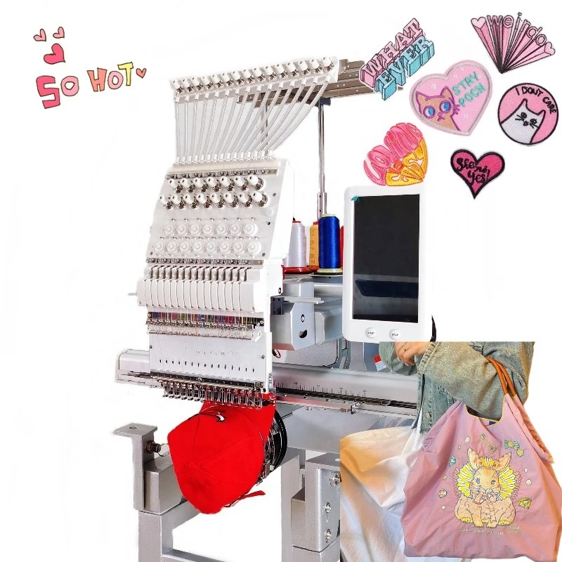 Customized Hot Recommend Commercial Automatic Computerized Embroidery Machines I Head For Caps Shirts Flat Maquina De Bordado