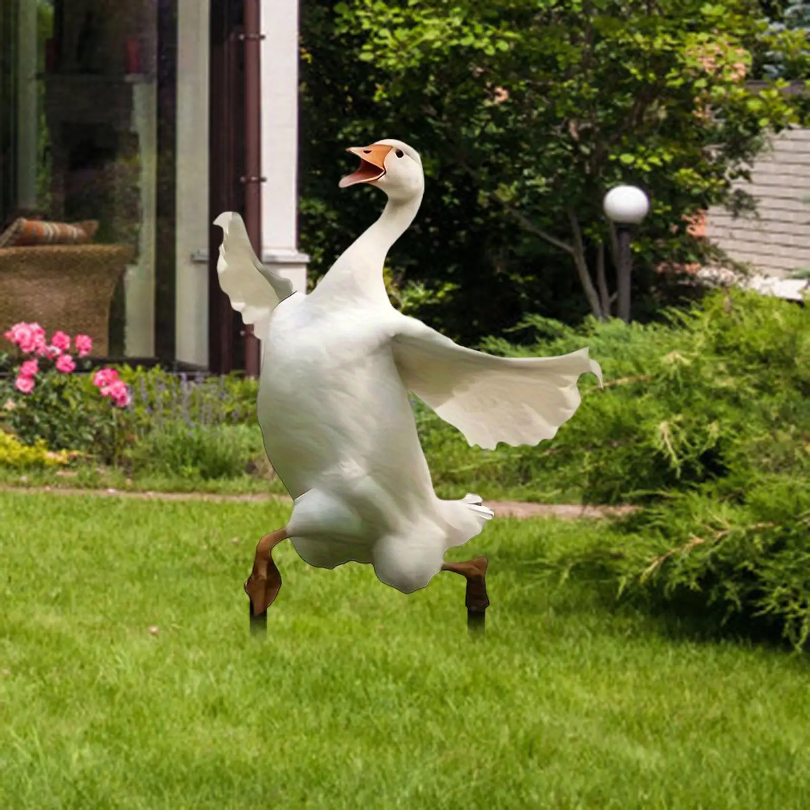 Lively Goose Shape Garden Stake Acrylic Animal Decor for Backyard Decoration Outdoor Garden Ideas and Art Supplies