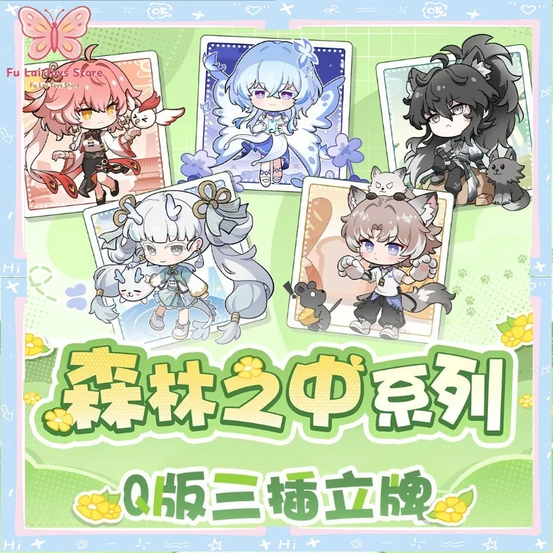 Authentic KURO GAMES Wuthering Waves Forest Chibi 3-Panel Acrylic Stand Shorekeeper Jinhsi Changli Desktop Collectible Ornament