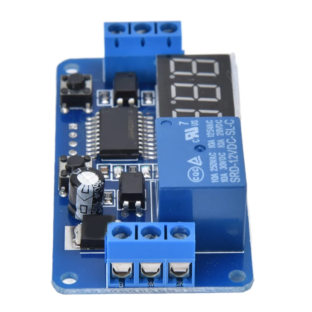 12V 12V Time Control Switch 0-999S High-level Trigger Timer Relay Module Power-off Memory with LED Display Timer Switch Module