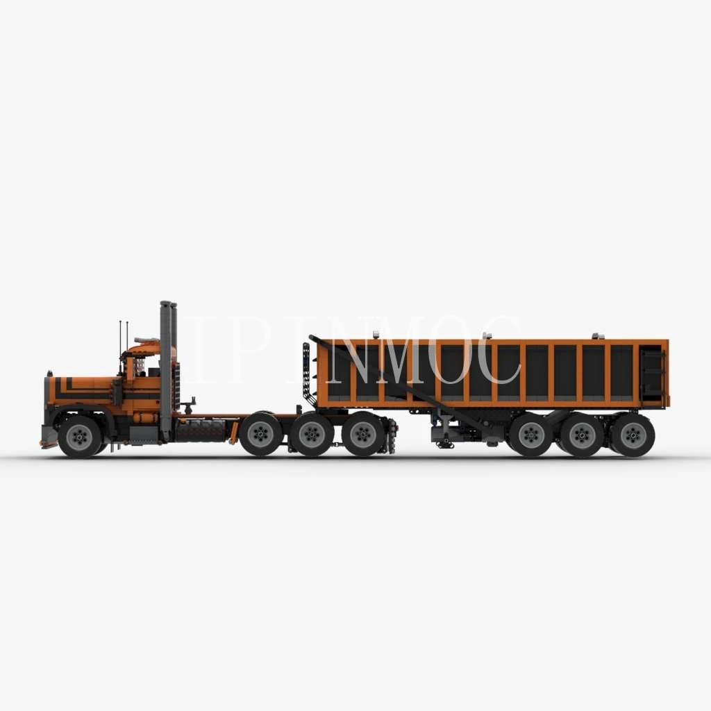 Moc-4533 389 Heavy Truck & Moc-4783 1:17 Scale Tipper Trailer With PDF Drawing Building Blocks Bricks Christmas Gift