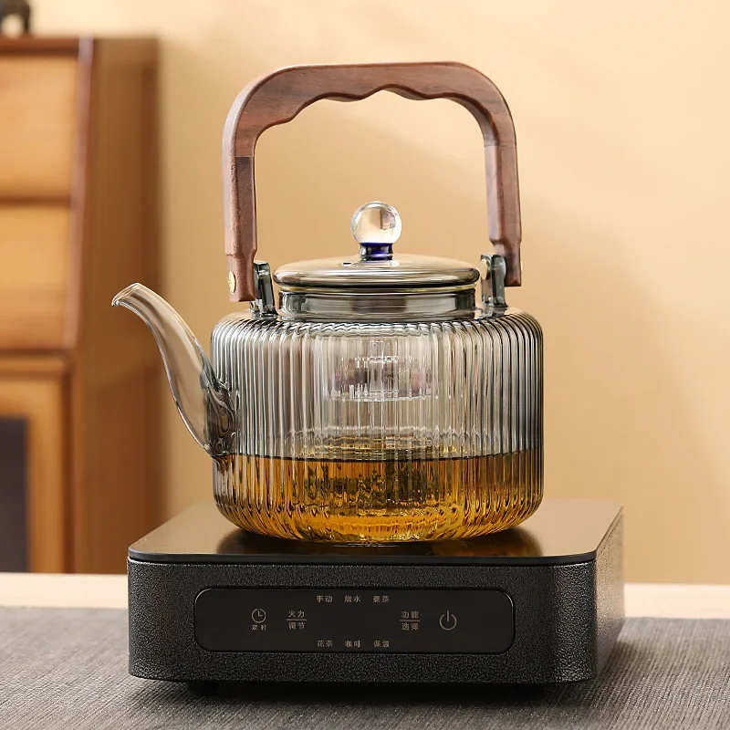 

New electric ceramic stove walnut wood teapot small tea maker