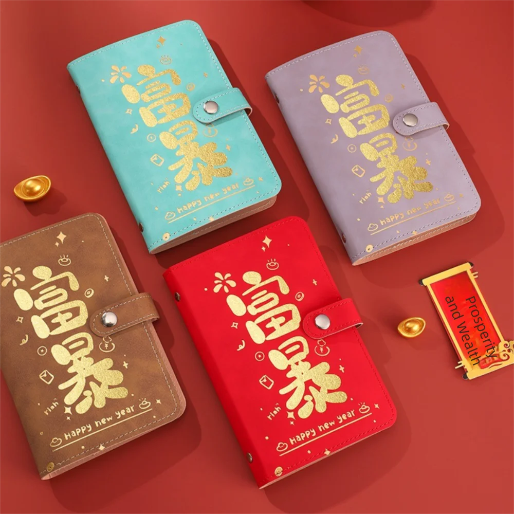 Erhalten Sie nach Nacht mit 100 Umschlägen, Geldspar-Challenge, PU, großes Fassungsvermögen, Spar-Ordner, Geld sparen, wasserdicht