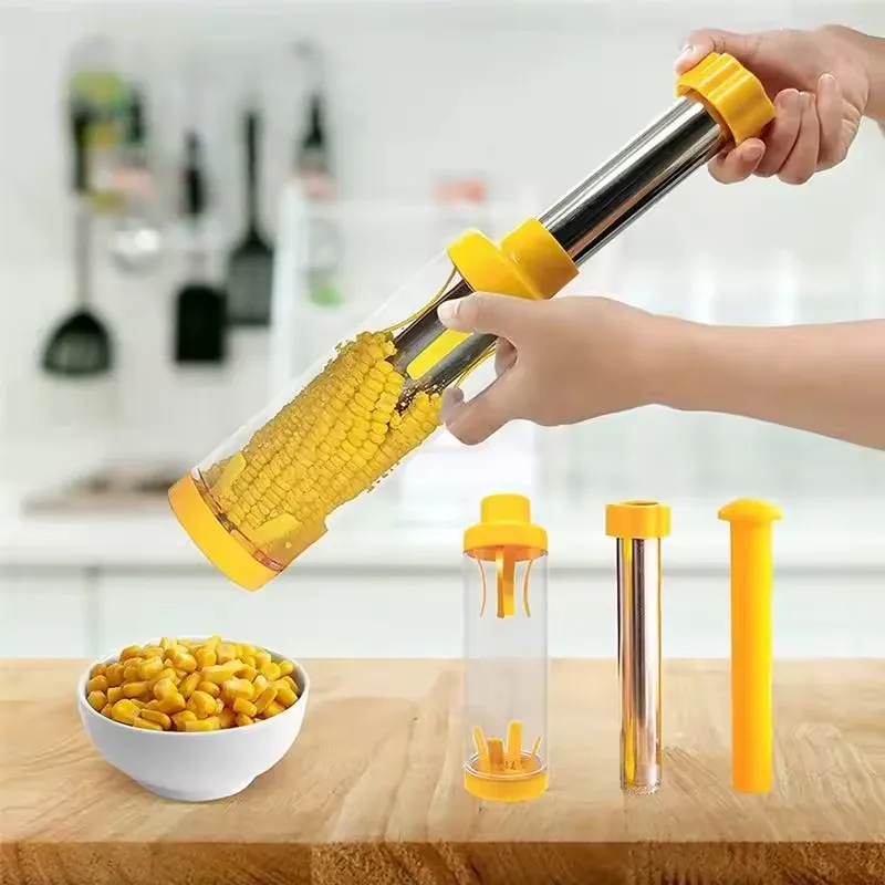 10.6 Inch Corn Stripper ABS & Stainless Steel Kernel Remover Quick Sheller No Splatter Mess Kitchen Tool