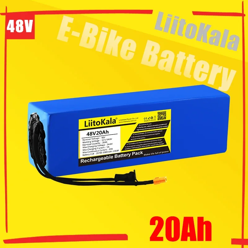 

LiitoKala 48V 20Ah Ebike Battery 1500W For Electric Bike Powerful Bicycle XT60/T/XT90