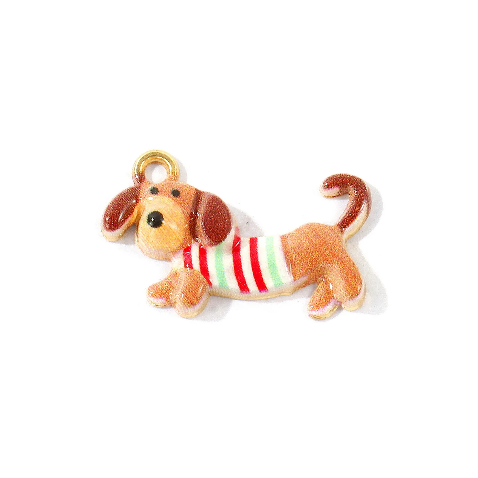 10 Stück Niedliche Cartoon-Hund-Tier-Motive Anhänger, Vergoldet, Mehrfarbige Emaille-Anhänger für Frauen, DIY Halskette Ohrringe Schmuck Geschenk – Detail 6