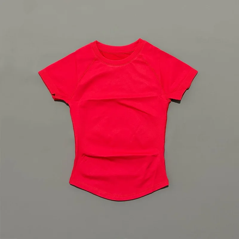 Sporttop met korte mouwen Dames Running Sport T-shirt Zomer Korte mouw Ronde hals Ademend Rekbaar Gym Yoga Fitness Top