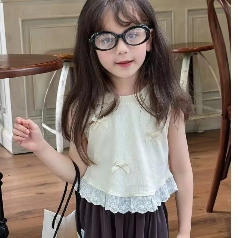 Girls Bow Lace Tank Top 5