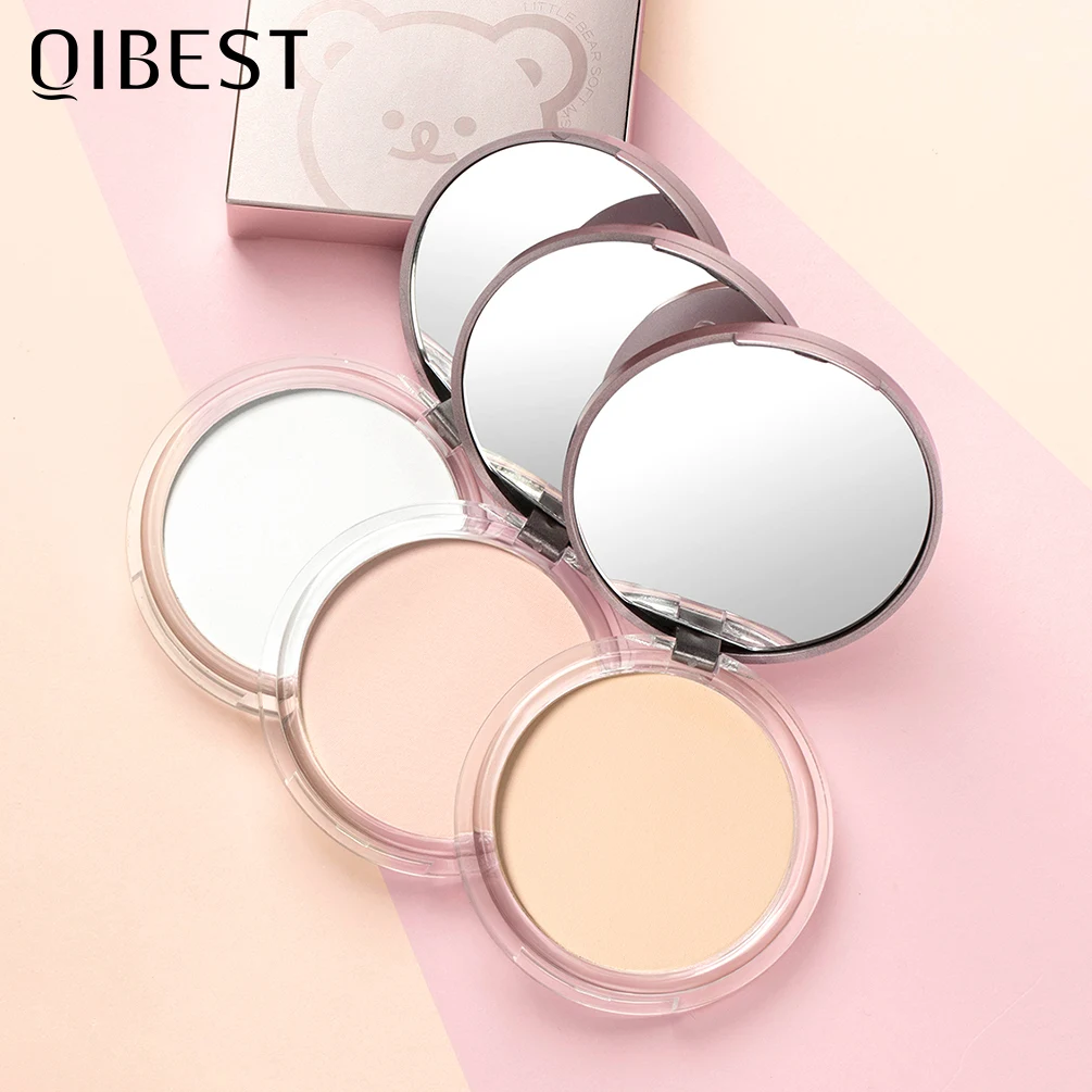 3 Colors Make Up Face Pressed Powder Brighten Oil-control Nude Makeup Setting Powder Foundation Makeup Base Lasting Cosmetics