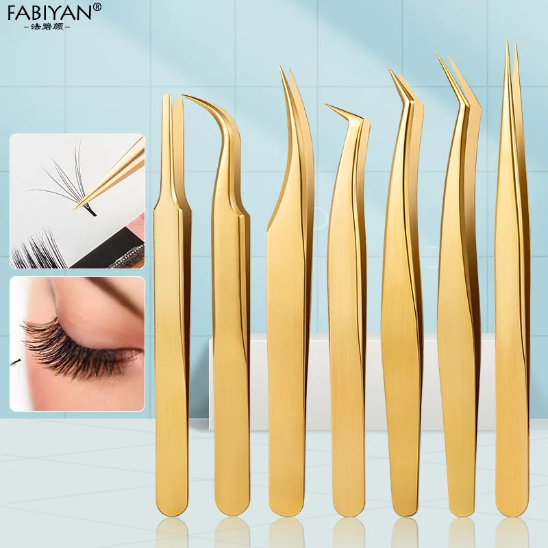 Stainless Steel Eyelashes Tweezers Extension Tools Makeup Eyebrow Nail Art Decoration Rhinestone Picker Manicure 3/4/7Pcs Set