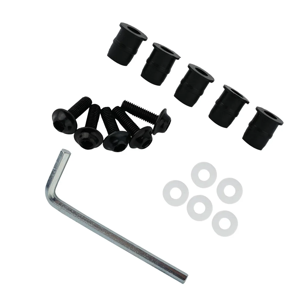 CNC Aluminum M5 Motorcycle Windscreen Bolt Nut Screw Kit with Washers and Wrench for Reliable Motorcycle Windshield Fastening
