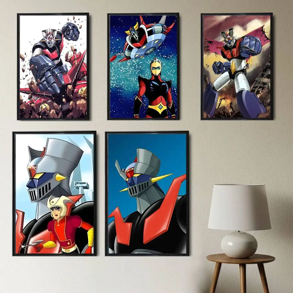 

cartoon Rocket Punch Mazinger Z Poster Trendy Wall Art For Coffee Office Bar Decoration Best Gift Sticker Printed On PP Paper