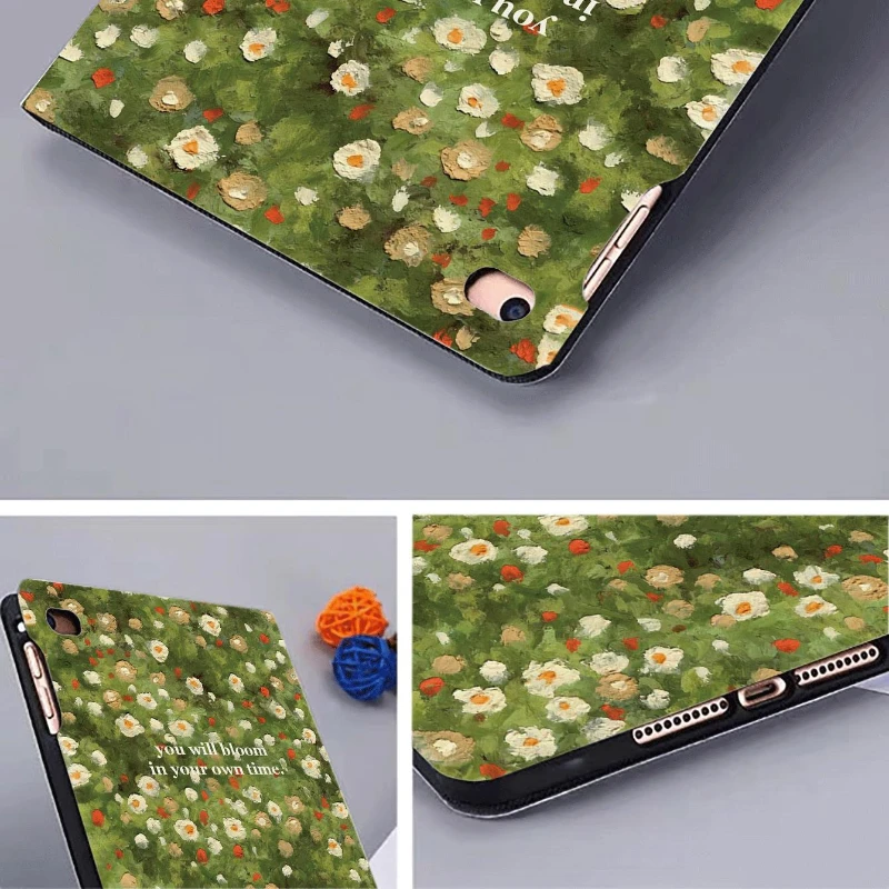 Ipad Accessories Cover Funda for Ipad Pro 11” Case 10.2 7th 8th 9th Gen Ipad Mini 6th Generation 2021 Oil Painting Flower Shell