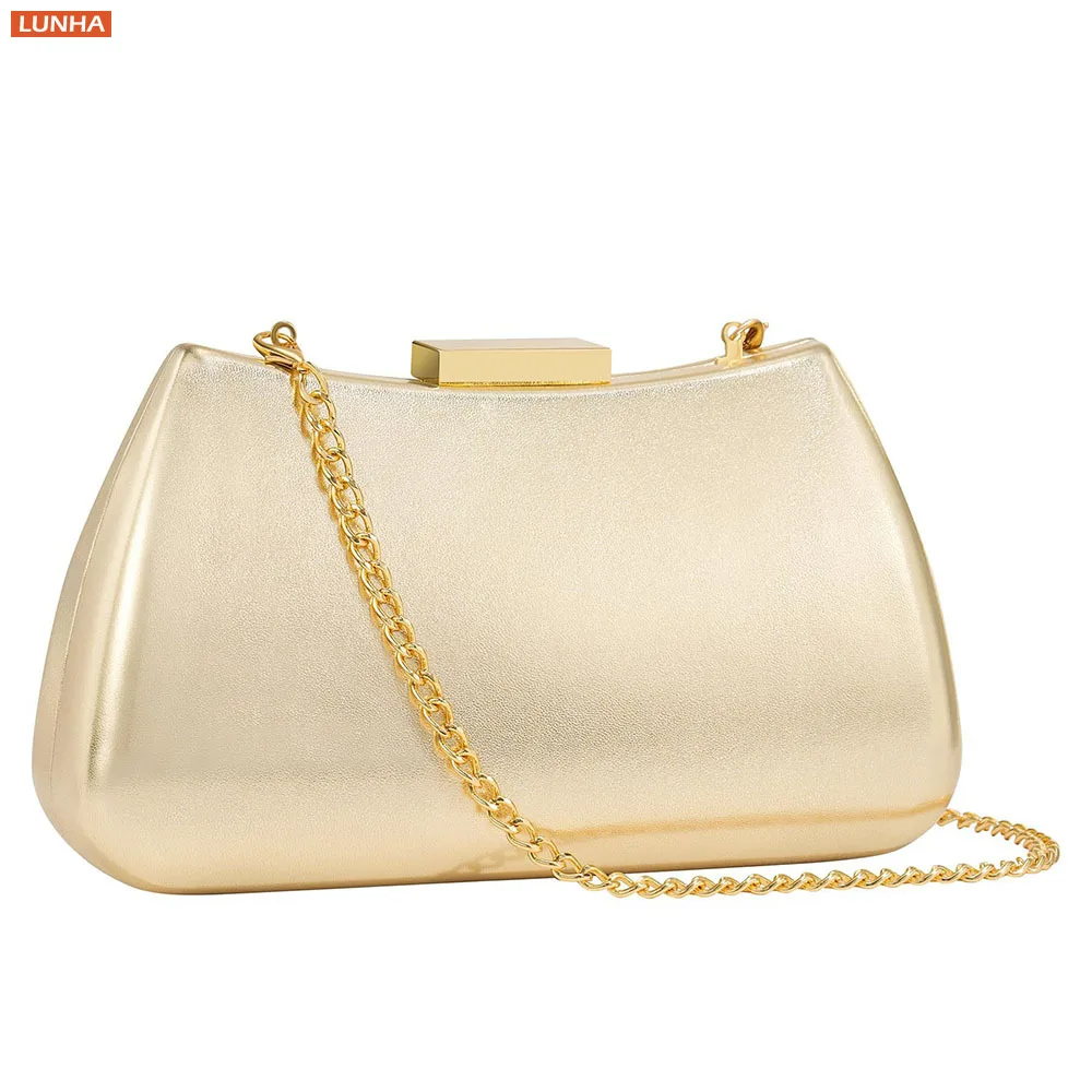 

Женская вечерняя сумочка-клатч, золотая роскошная стильная сумка-цепочка с цепочкой, кошелек для женщин