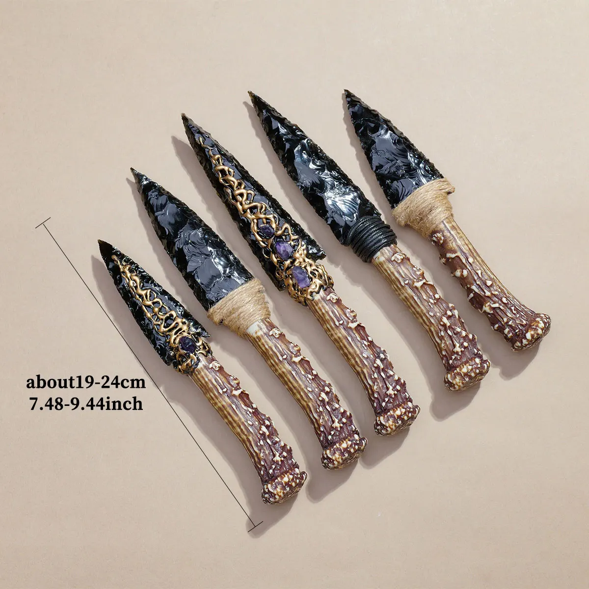 Picture 7: 1PC Crystal Obsidian model | Natural Stone Model Knife | Polished Unbladed Craft | Crystal Decorative Art Not a real