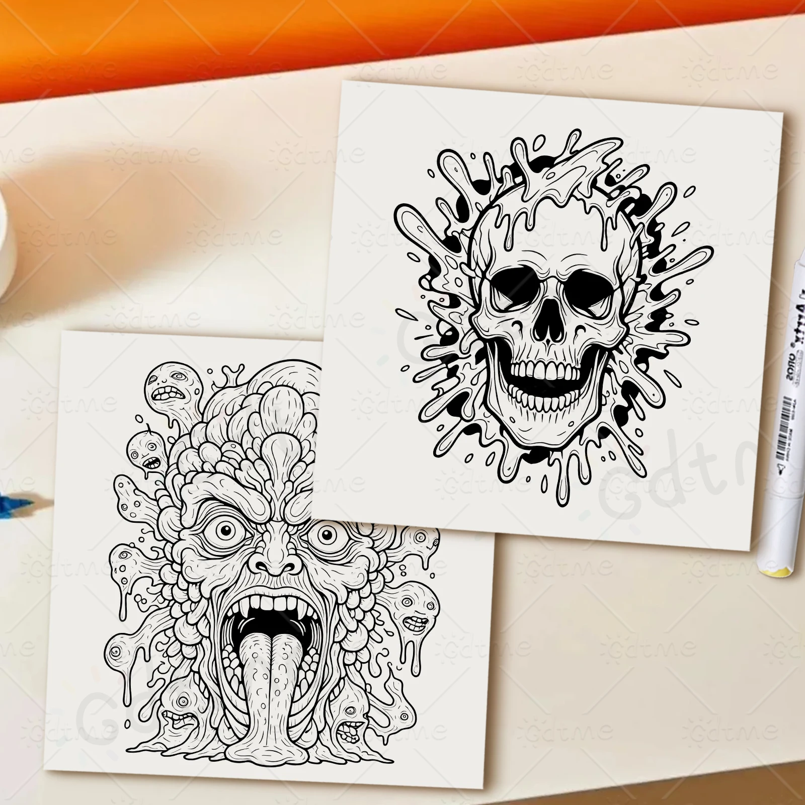 Abstraktes Graffiti-Malbuch, Kühne Streetart & Urbane Designs, Stressabbauendes Kreativbuch, Künstlerisches Geschenk für Erwachsene – Detail 8
