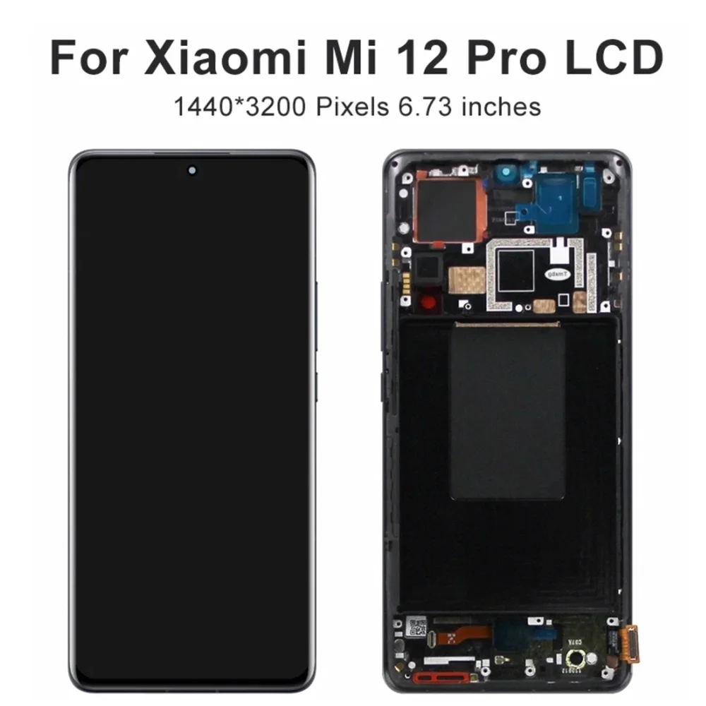 100% Tested 6.73\'\'For Xiaomi 12 Pro For Mi 12 Pro 2201122C 2201122G LCD Display Touch Screen Digitizer Assembly Replacement