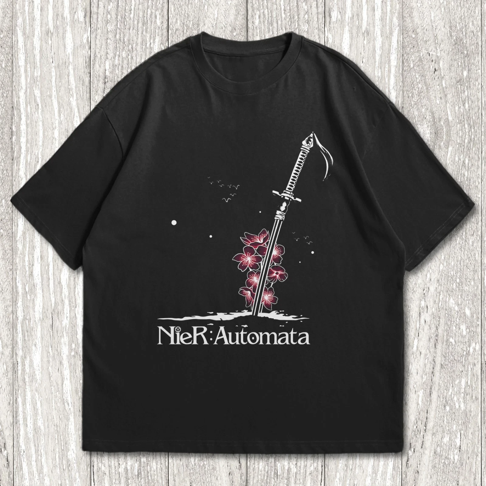 NieR: Automata Sword T-Shirt, Unisex Nier 2B Yorha Gaming T-Shirt Four season popular unisex cotton T-shirt