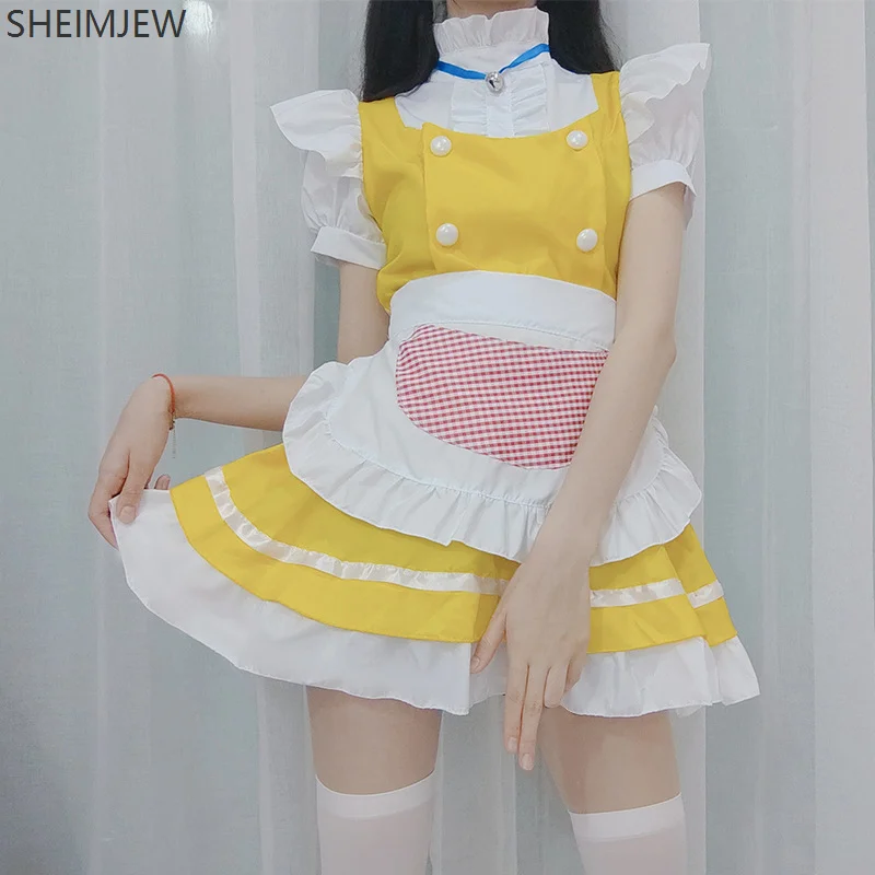 

Japanese Cute Maid Outfit Bell Maid Outfit Girl Carnival Party Cosplay Anime Outfit Cat High Collar Uniform Stage Play Dress