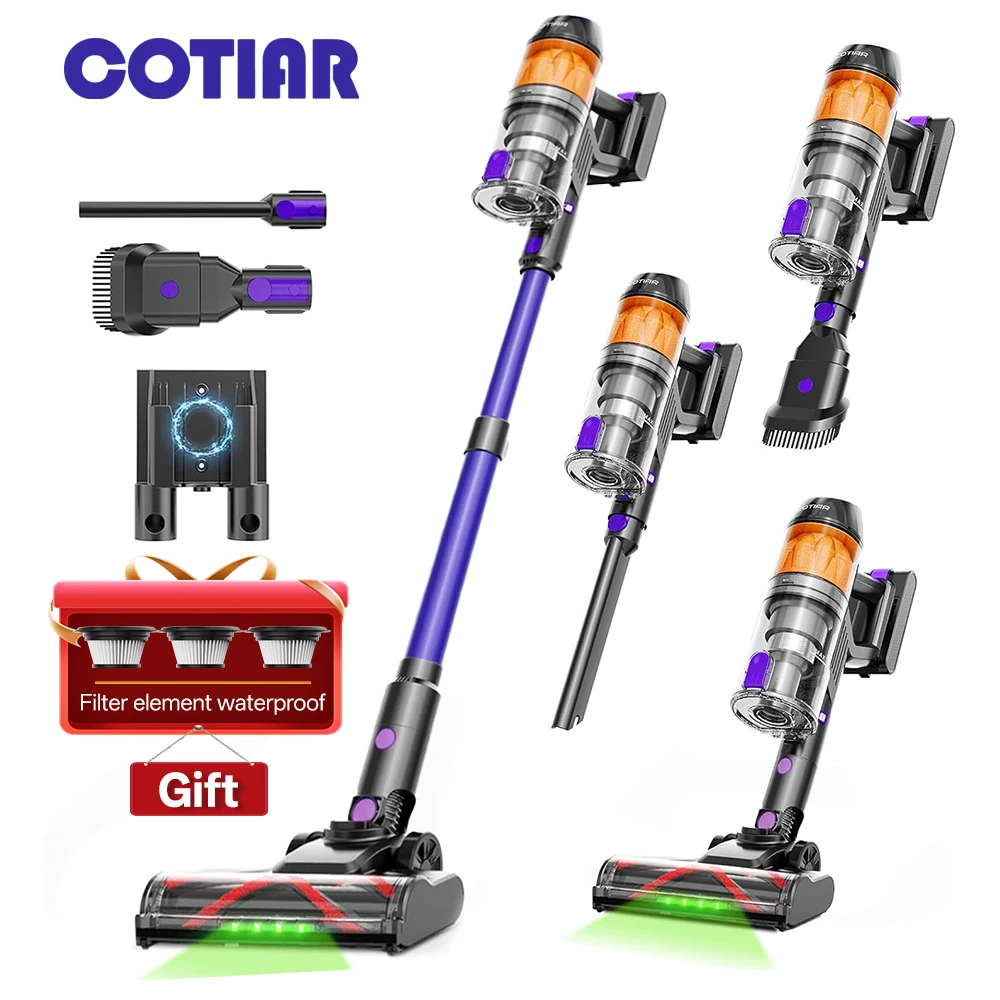 COTIAR R11 50Kpa 500W draadloze stofzuigers voor thuisgebruik Lichtgewicht stofzuiger, 60 minuten gebruiksduur LED-display 3 HEPA-filters