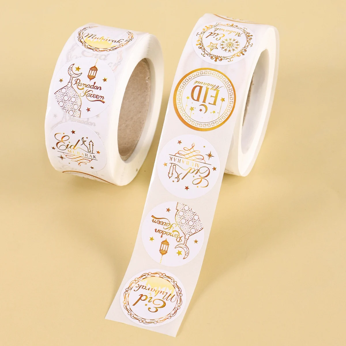 500 قطعة ملصقات عيد مبارك ملصقات ذهبية بيضاء للمنزل 2026 رمضان كريم إسلامي حفلة عيد الأضحى هدايا رمضان مبارك #4