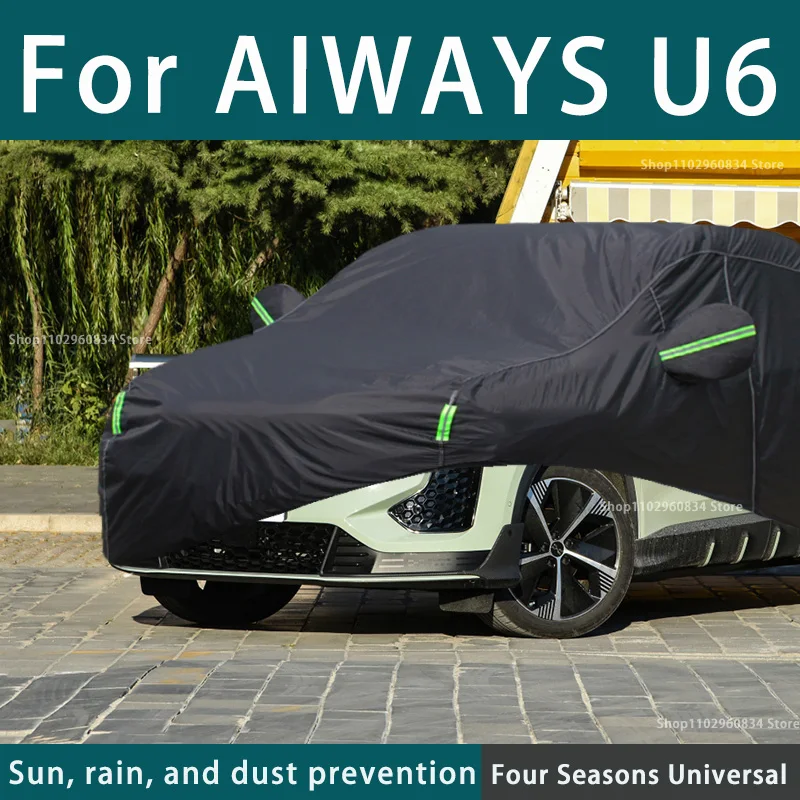 For Aiways U6 210T  Full Car Covers Outdoor Sun Uv Protection Dust Rain Snow Protective Anti-hail Car Cover Black Auto Cover