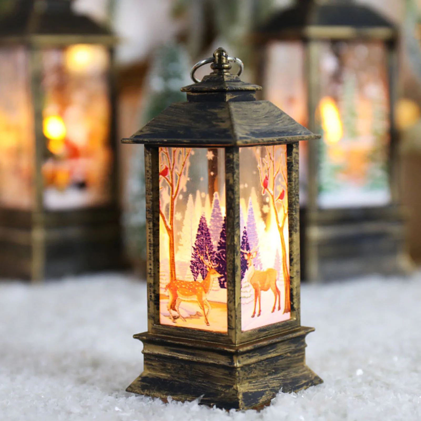 Christmas Decoration Light Christmas Warm LED Night Lights Full Of Warm Atmosphere Xmas Lantern For Table Mantel Fireplace Decor