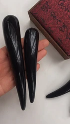 Natural buffalo horn manual acupuncture pen, muscle-poking stick, massage stick / Buffalo horn raw materials