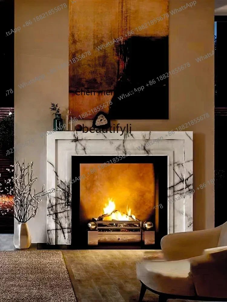 

SS 7304new style Simple Marble Mantelshelf Fragrant Snow Plum Arabescato Indoor Simple European Stone Curio Cabinet Console Tabl