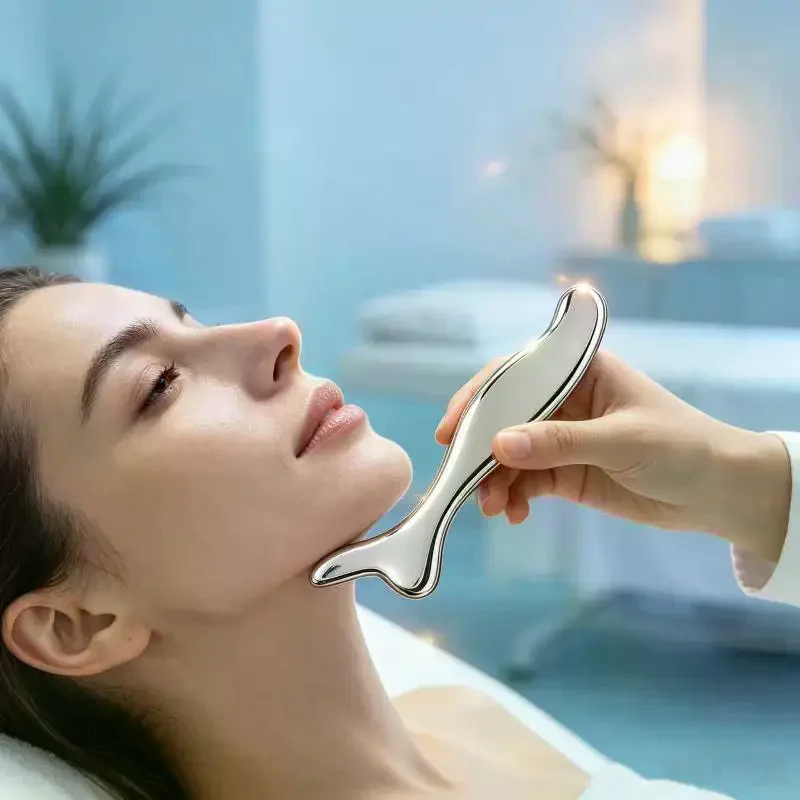 Stainless Steel Gua Sha Scraper Massager For Face Neck Body Guasha Massage Tool Facial Skin Care Guasha Board Face Massager
