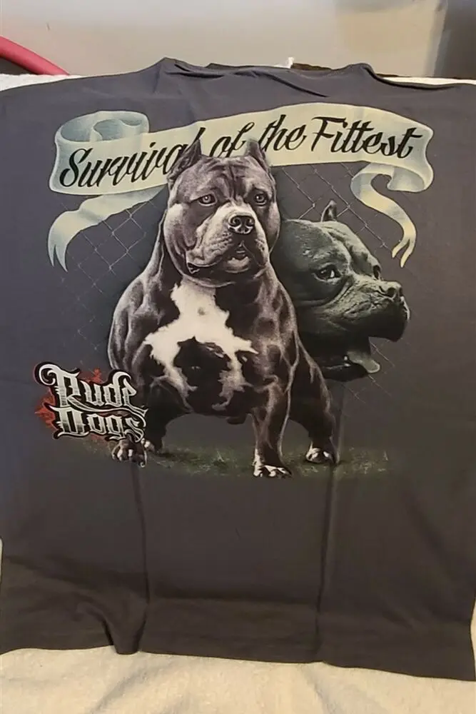 RUDE DOGS PITBULL SURVIVAL OF THE FITTEST FENCE DARK GRAY T-SHIRT