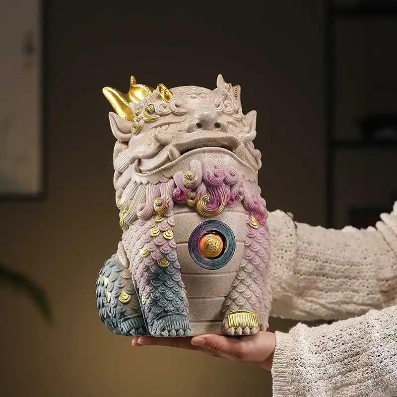Large Capacity Pi Yao Piggy Bank Money Coins No Out Save Only No Withdraw Bill Storage Super Size Feng Shui Wealth Ornament