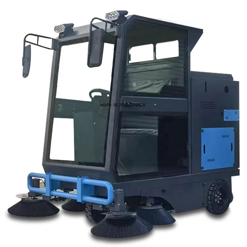 Electric Road Sweepers SJ1900 Floor Sweepers Cleaning Machines Industrial Sweepers With Fog Cannon Function