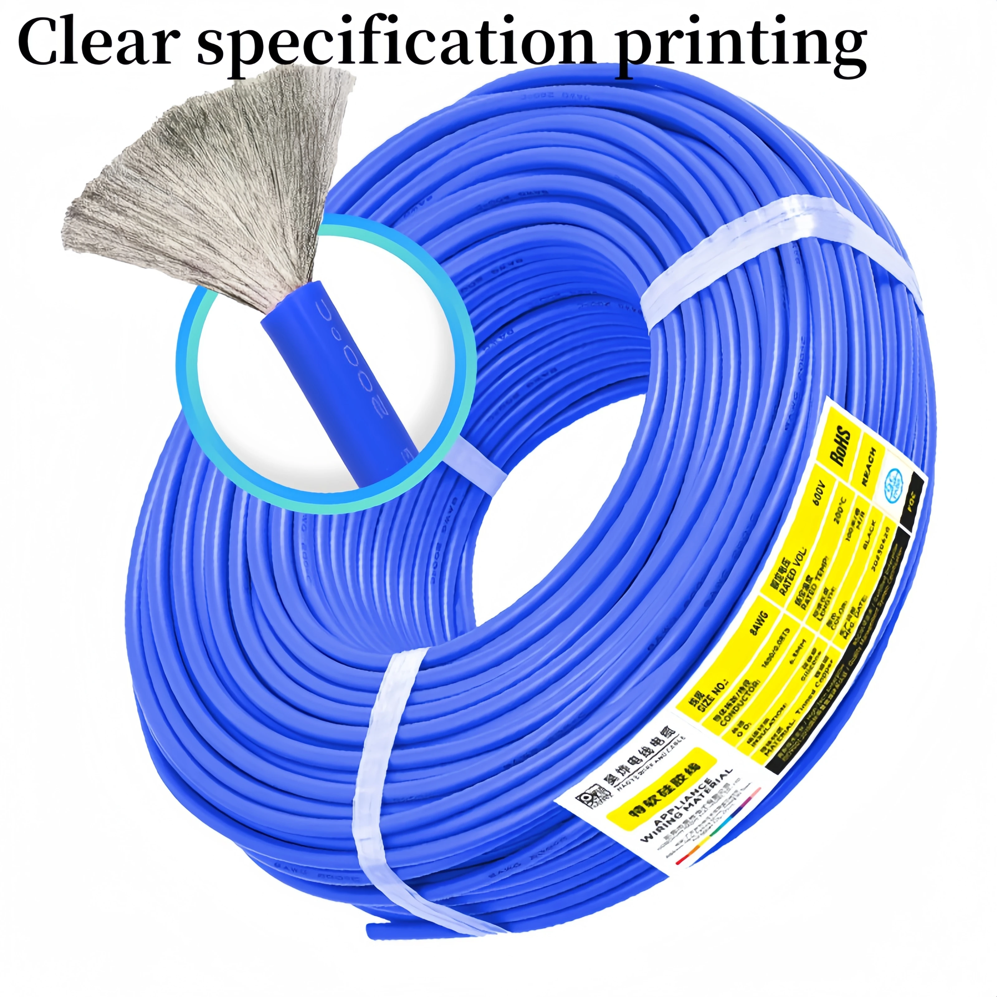 1/5/10M Heat-resistant Soft Silicone Wire 30 28 26 24 22 20 18 16 15 14 13 12 11AWG Ultra High Temperature Flexible Copper Cord image 5