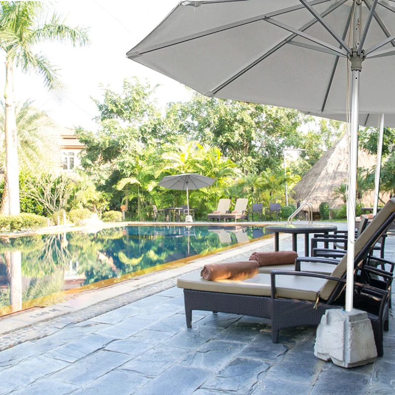 

ATV&UTVSun Shade Patio Beach Outdoor Umbrella Supplier Company Aluminum Frame 2.7*2.7 3*3 Center Pole Umbrella Parasol Factory