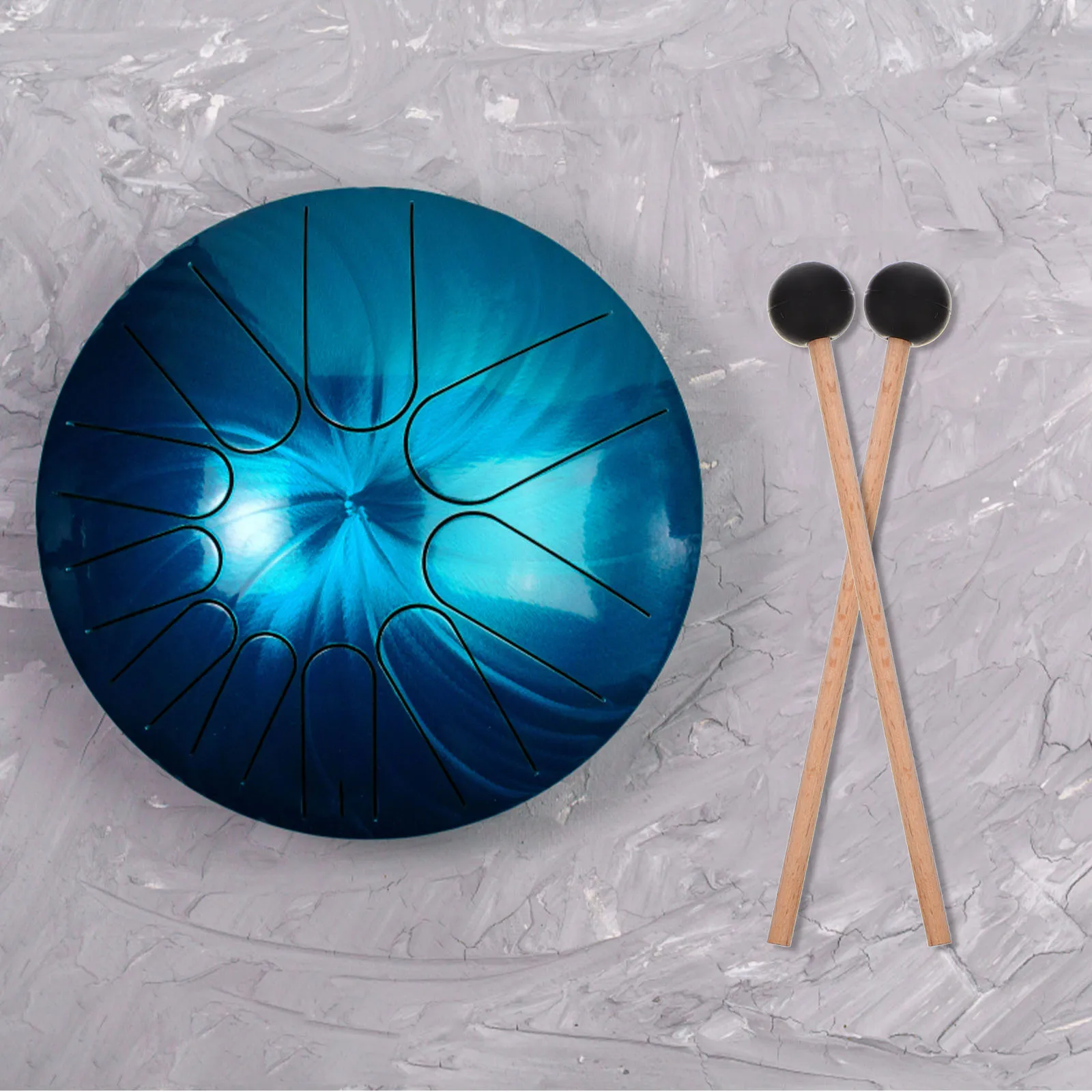 

1 set Ethereal Drum Accessories 21cm Sticks 8 Finger Protectors Silicone Covers Percussion Instrument Fittings