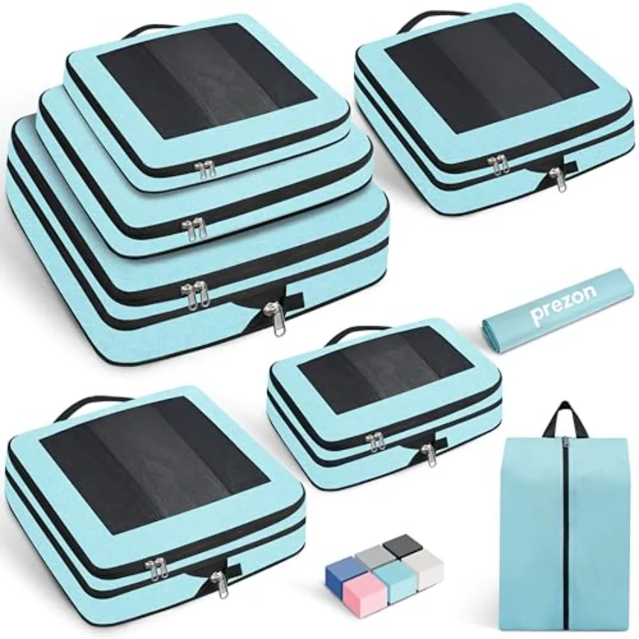 

8 Set/6 Set/4 Set Compression Packing Cubes for Travel Lightweight Vacation Travel Essentials Travel Accessories for Suitcase O