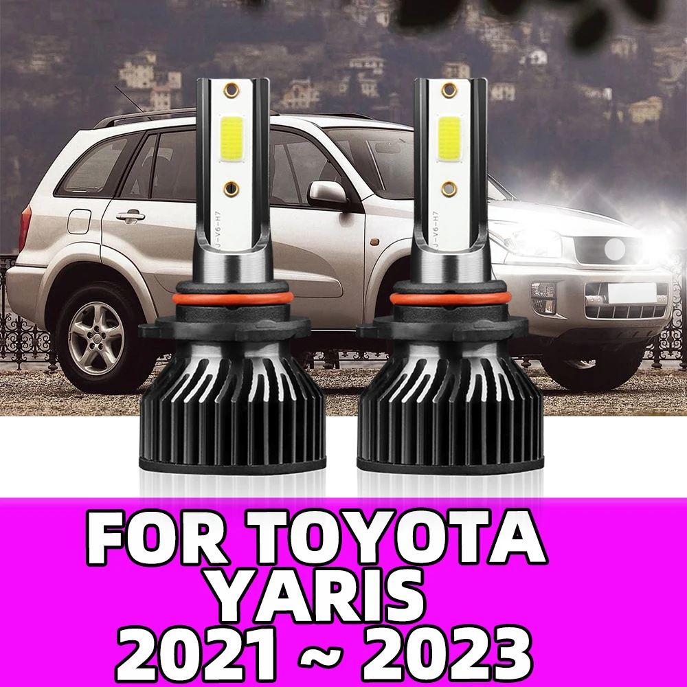 For Toyota Yaris 2021 2022 2023 Replace 9012 HIR2 LED Car Headlight Bulb 10000LM 1000W Super Bright Two Sided Headlamp with Fan