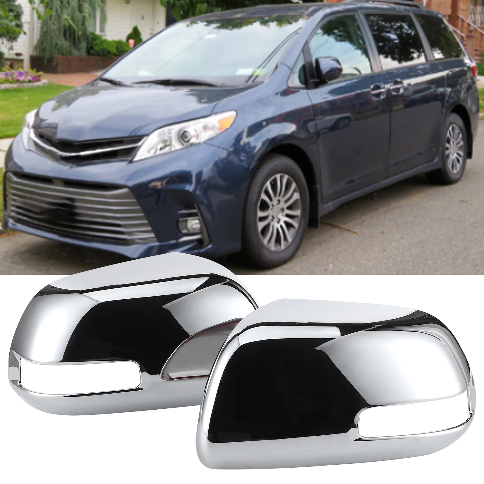 

2 шт., крышка зеркала заднего вида, гальваническая декоративная крышка, подходит для Sienna 2013-2020