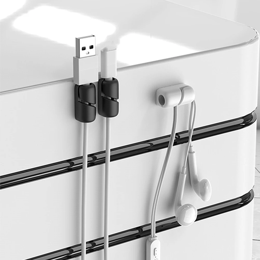 

10Pcs Silicone Cable Holder Clips Cord Organizer for Desk Ethernet Phone USB Cable Management Cord Organizer