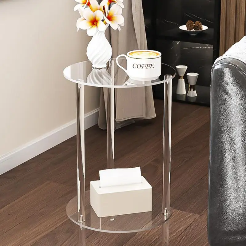 

Sofa Table Side Transparent Tea Tables Auxiliary Table Acrylic Storage Cabinet Nightstands Acrylic Coffee Table For Home Decor