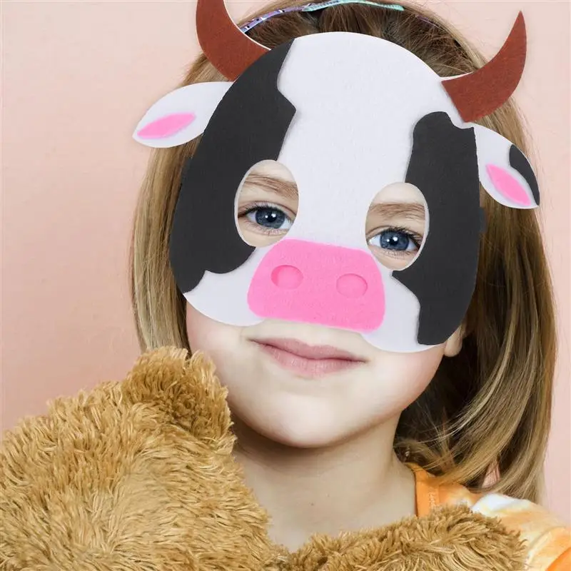 3 Pcs Make up Party Mask The Kindergarten Halloween Costumes Cow Props 2000X1430X010CM Non-woven Fabric Cosplay Animal